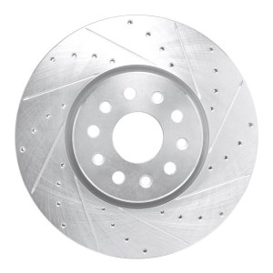 Dodge Charger DAYTonA Brake Rotor (1) - Front Right - R1 Concepts - Drilled & Slotted - Silver - `21-`25